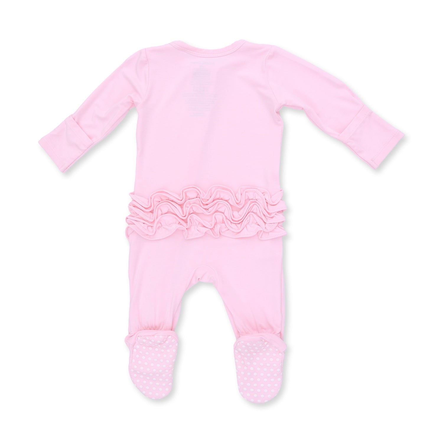 Solid Pink A Boo - 2 Way Ruffle Back Zipper Footie by Angel Dear (view 2 of 3)