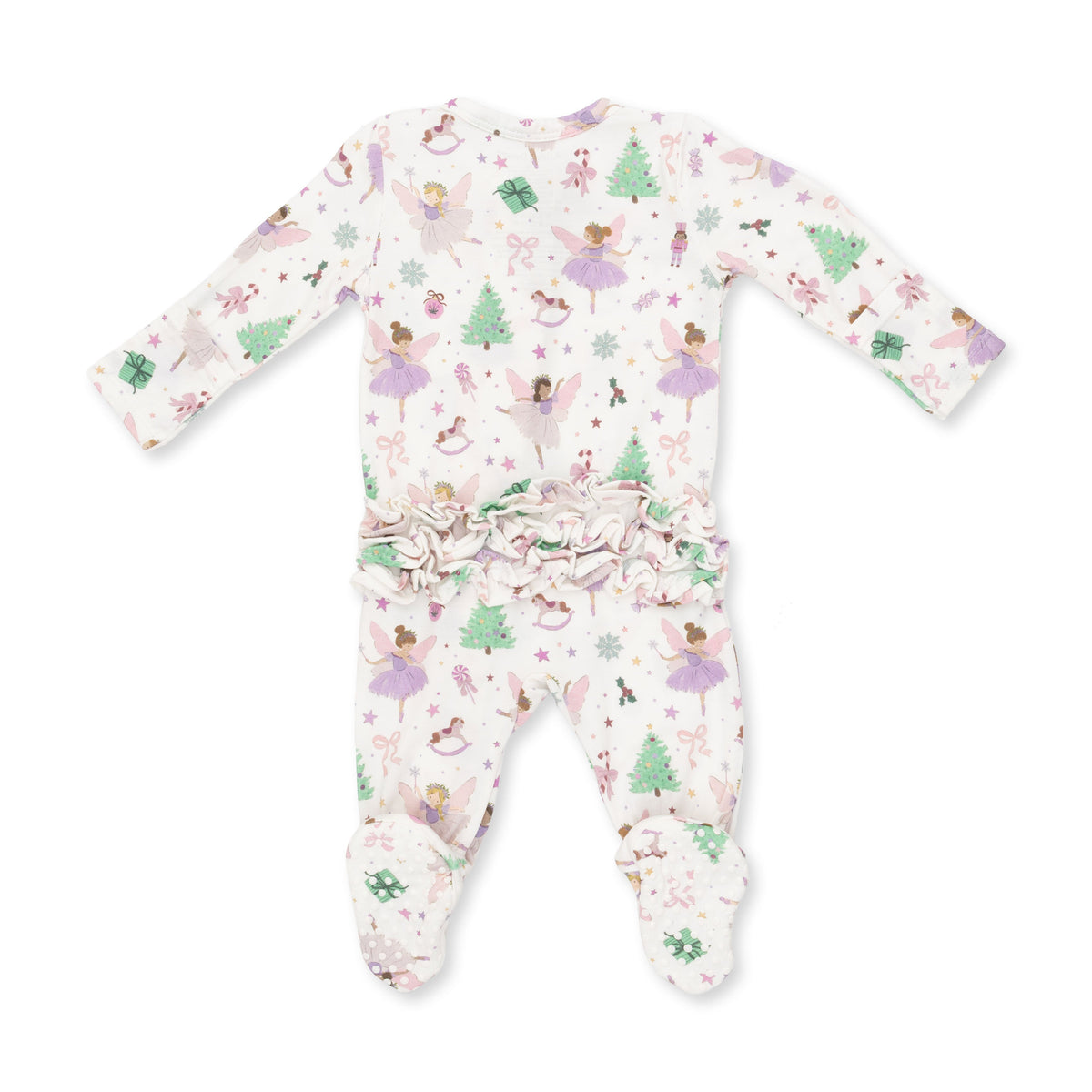 Sugar Plum Fairies - 2 Way Ruffle Back Zipper Footie by Angel Dear