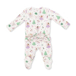 Sugar Plum Fairies - 2 Way Ruffle Back Zipper Footie by Angel Dear