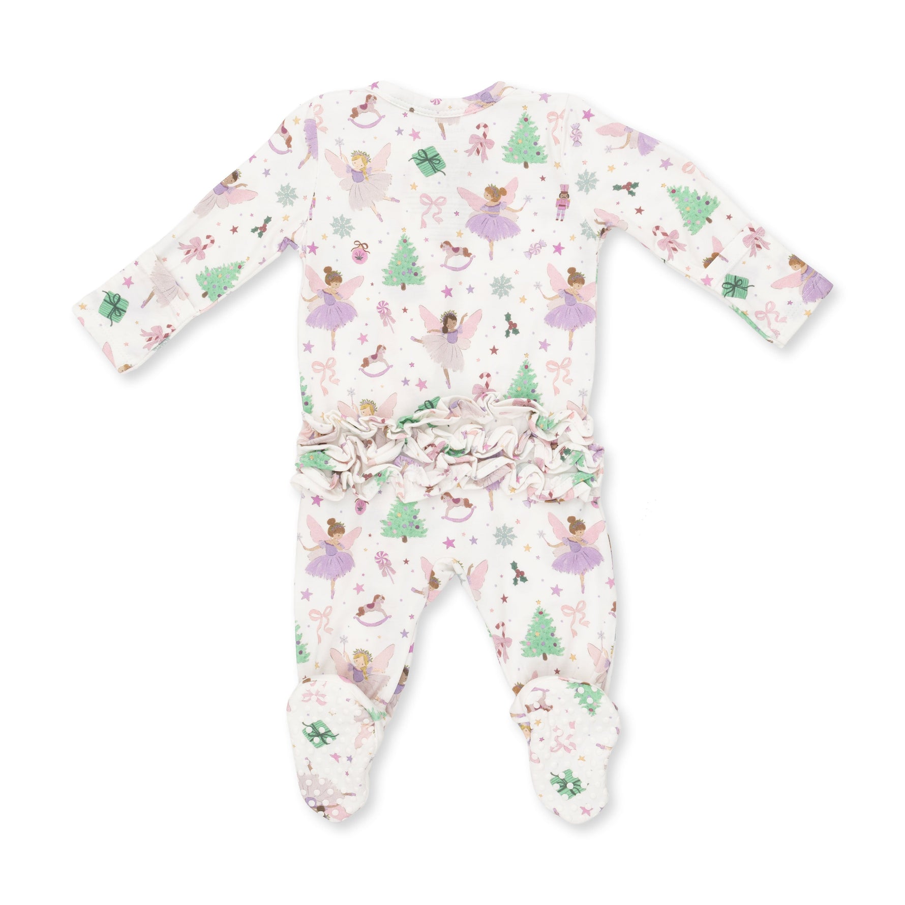 Sugar Plum Fairies - 2 Way Ruffle Back Zipper Footie by Angel Dear