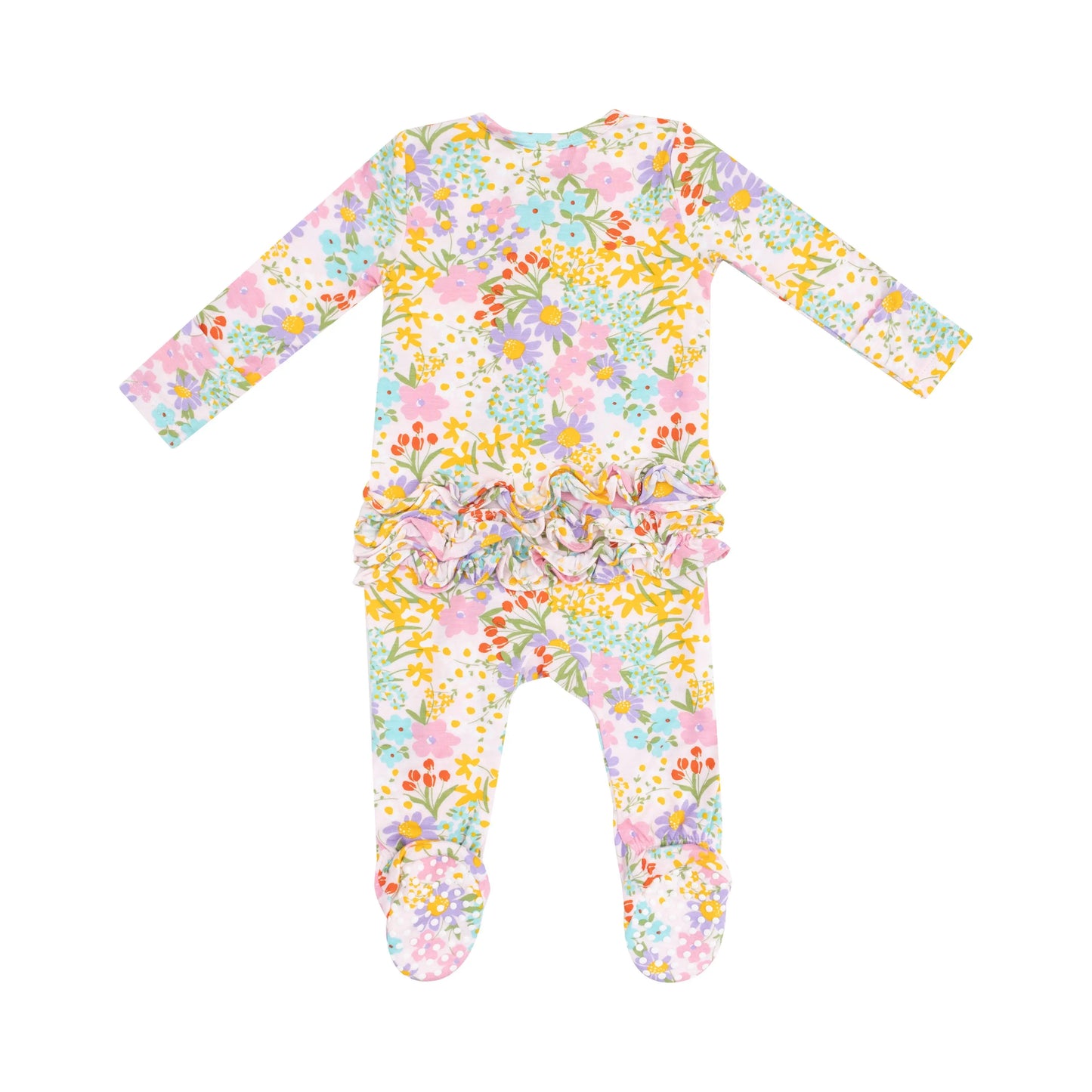2 Way Zipper Ruffle Back Footie Amelia Floral.