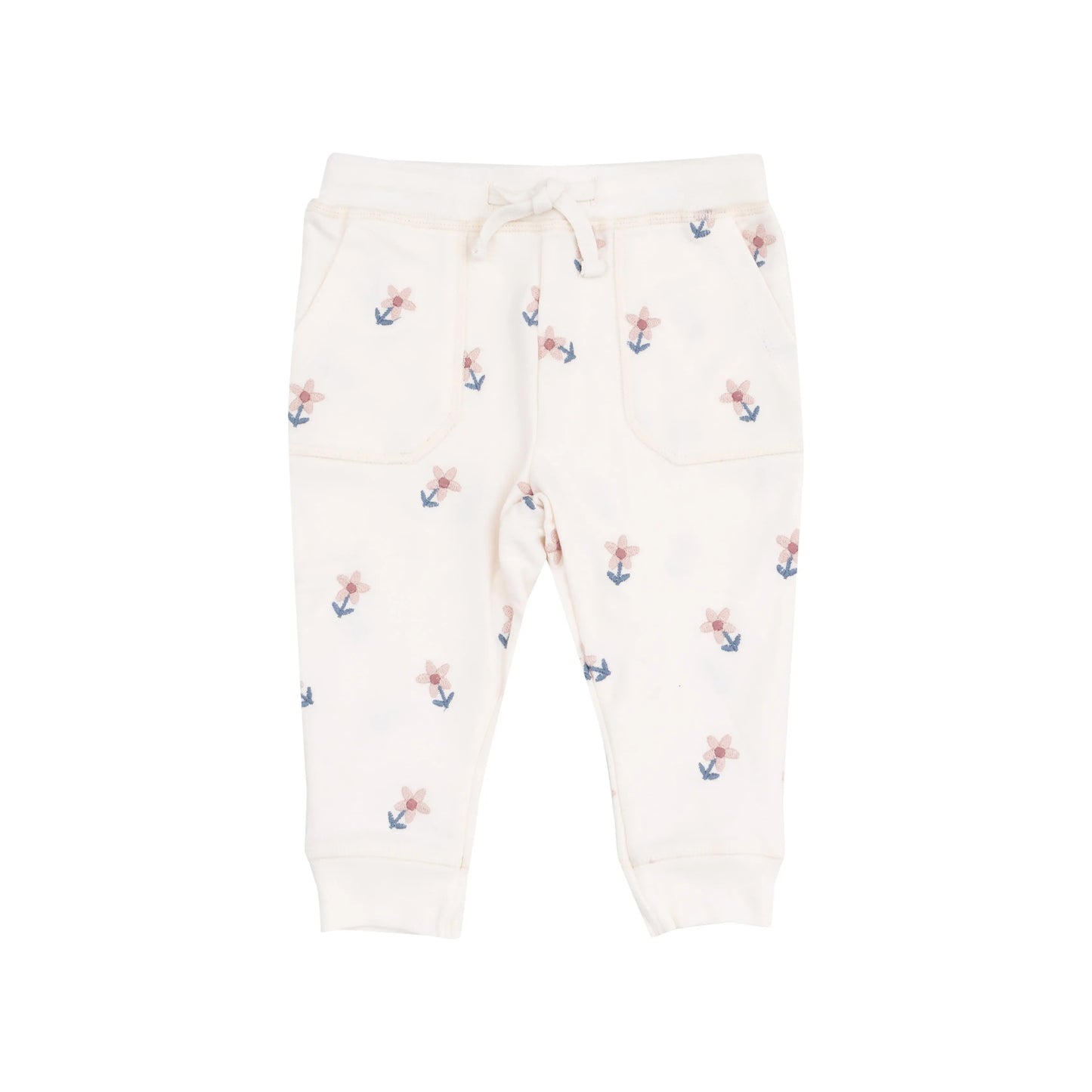 French Terry Ruffle Shoulder Sweatshirt and Jogger Set Danish Daisy Angel Dear