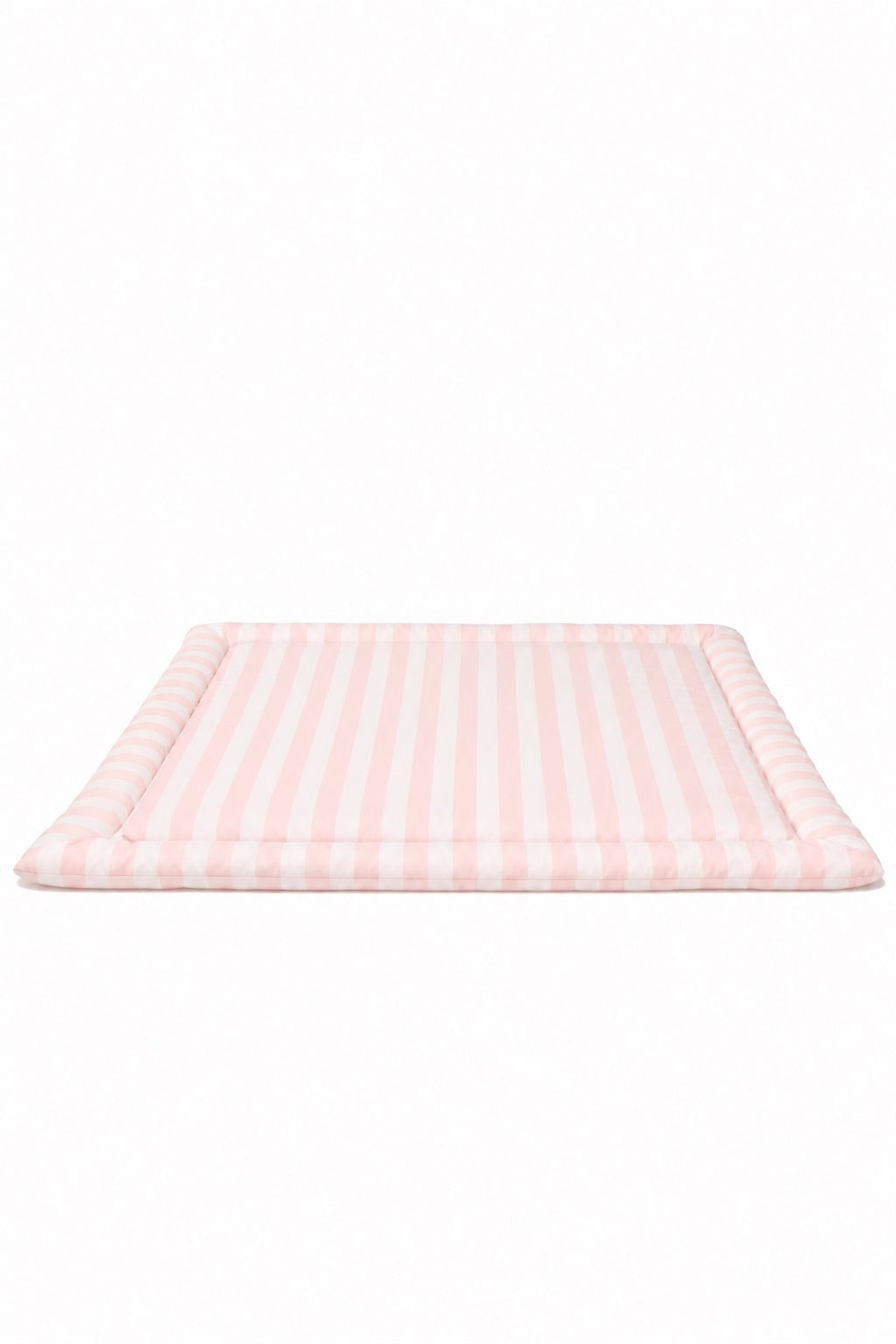 Pink White Stripe Padded Baby Play Mat by Little Mae & Co
