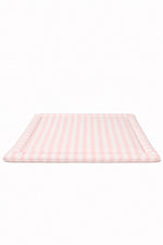 Pink White Stripe Padded Baby Play Mat by Little Mae & Co