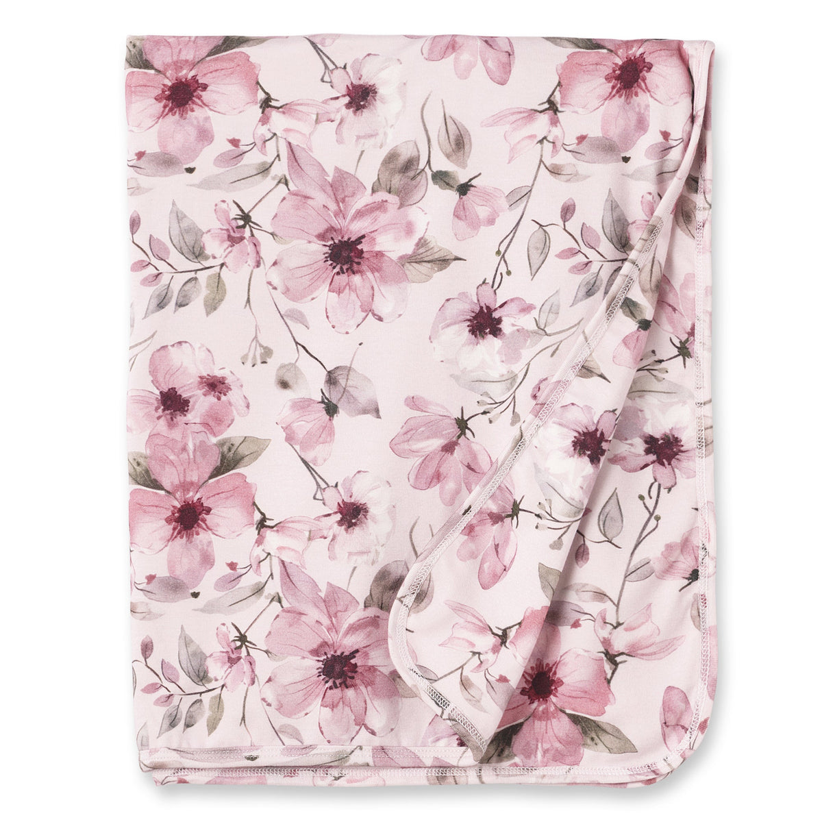 Watercolor Floral Baby Stroller Blanket - Bamboo by Tesa Babe (view 2 of 2)