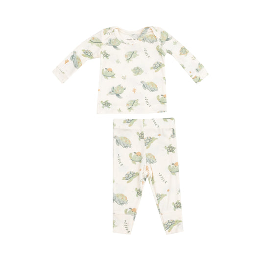 Lounge Wear Set Sea Turtles Ribbed Modal Comfy Cozy Pajamas.