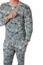 Men’s My First Adventure National Parks 2-Piece Pajama Set | Wildlife Sleepwear by Rayn’s Tiny Stitches