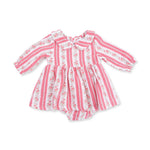Suzie Floral Stripe - Long Sleeve Bubble with Peter Pan Collar and Skirt by Angel Dear (view 2 of 5)