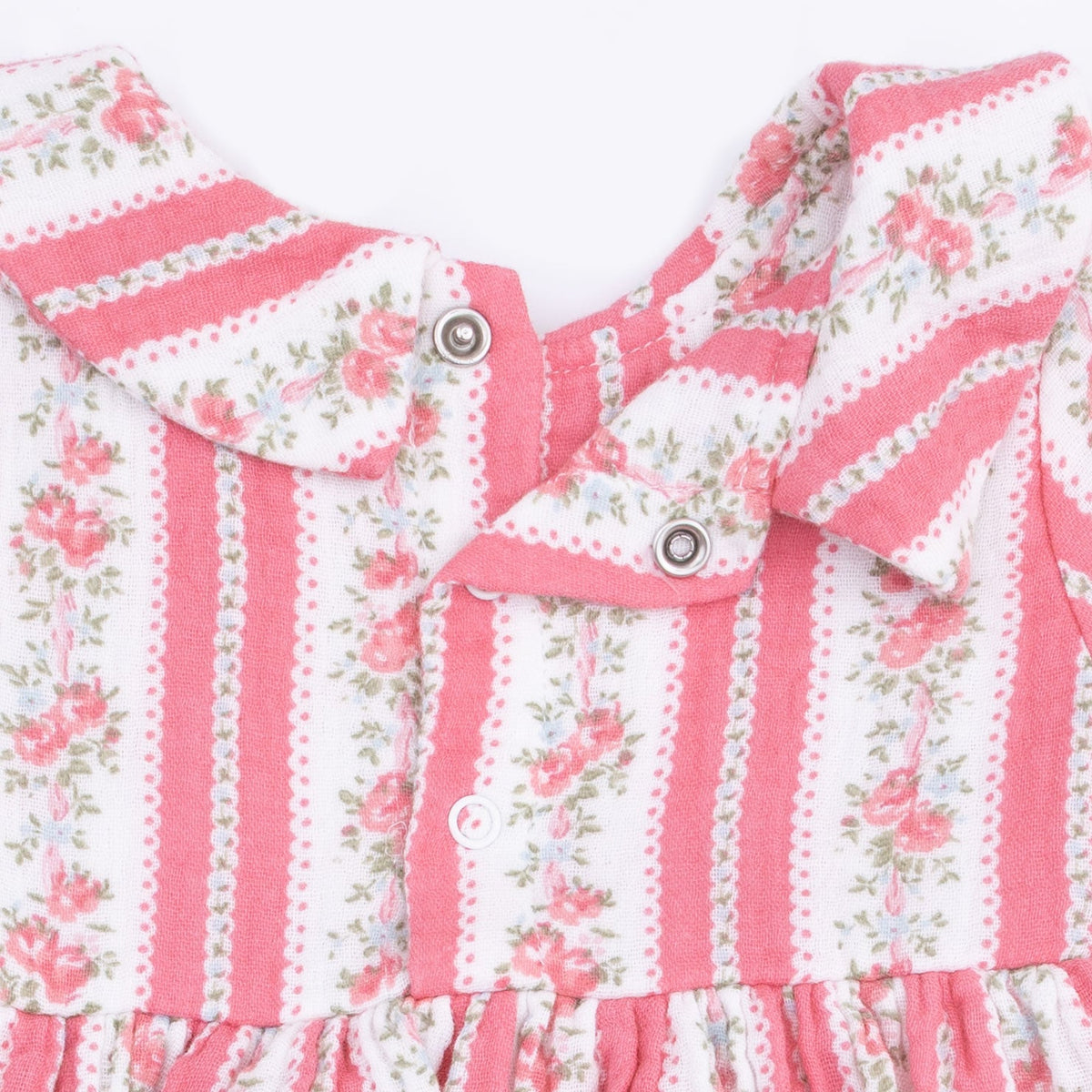 Suzie Floral Stripe - Long Sleeve Bubble with Peter Pan Collar and Skirt by Angel Dear (view 4 of 5)