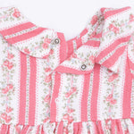 Suzie Floral Stripe - Long Sleeve Bubble with Peter Pan Collar and Skirt by Angel Dear (view 4 of 5)