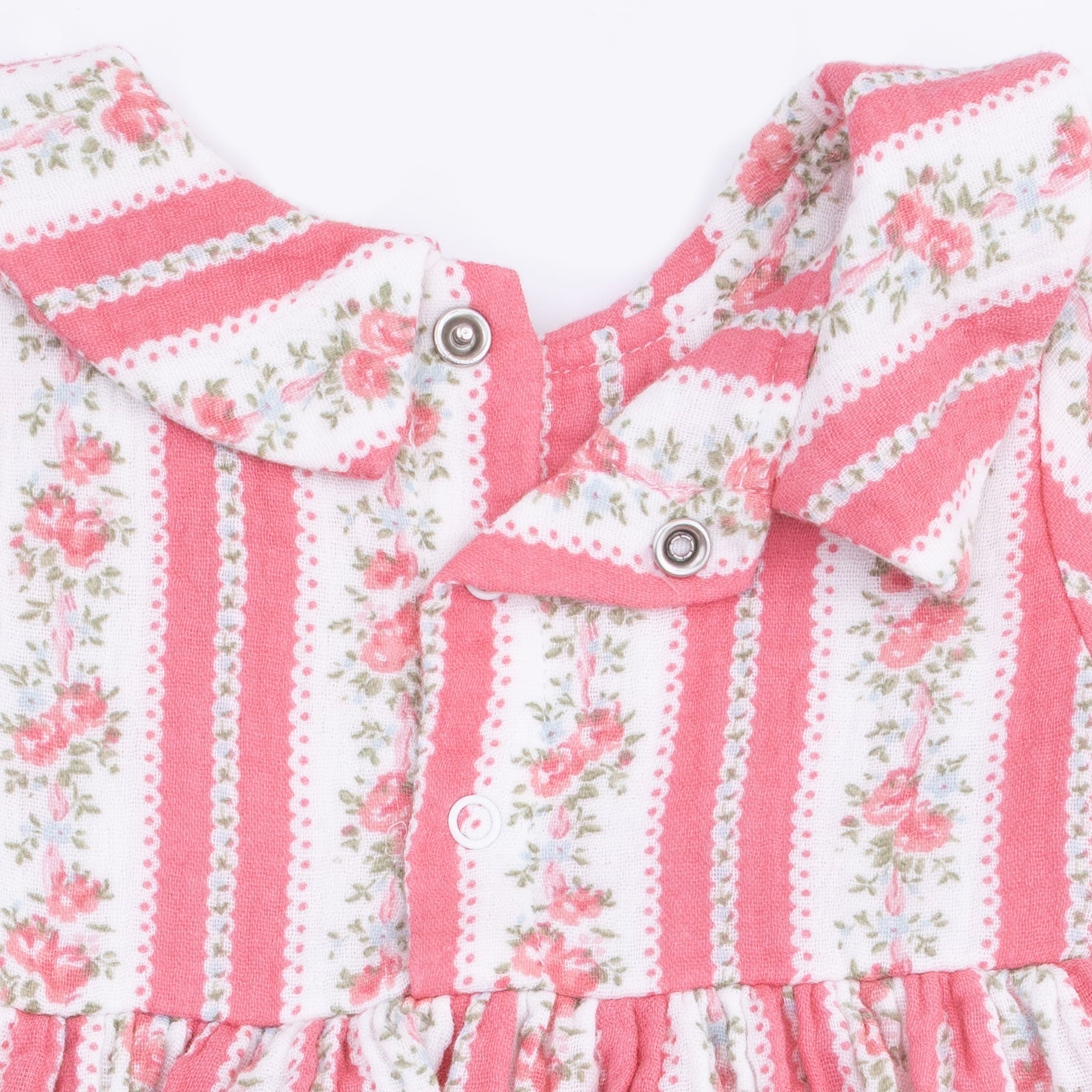 Suzie Floral Stripe - Long Sleeve Bubble with Peter Pan Collar and Skirt by Angel Dear (view 4 of 5)