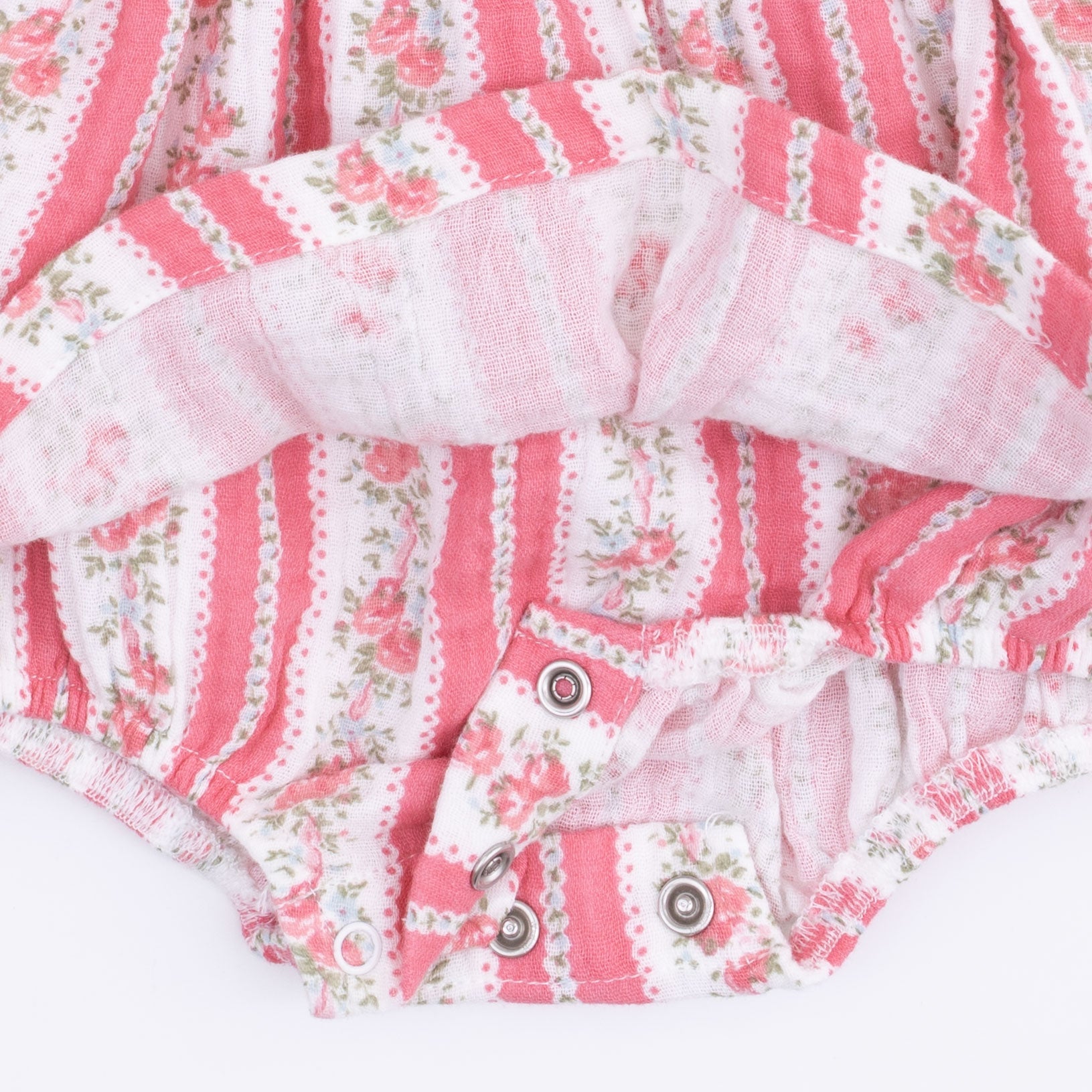 Suzie Floral Stripe - Long Sleeve Bubble with Peter Pan Collar and Skirt by Angel Dear (view 5 of 5)