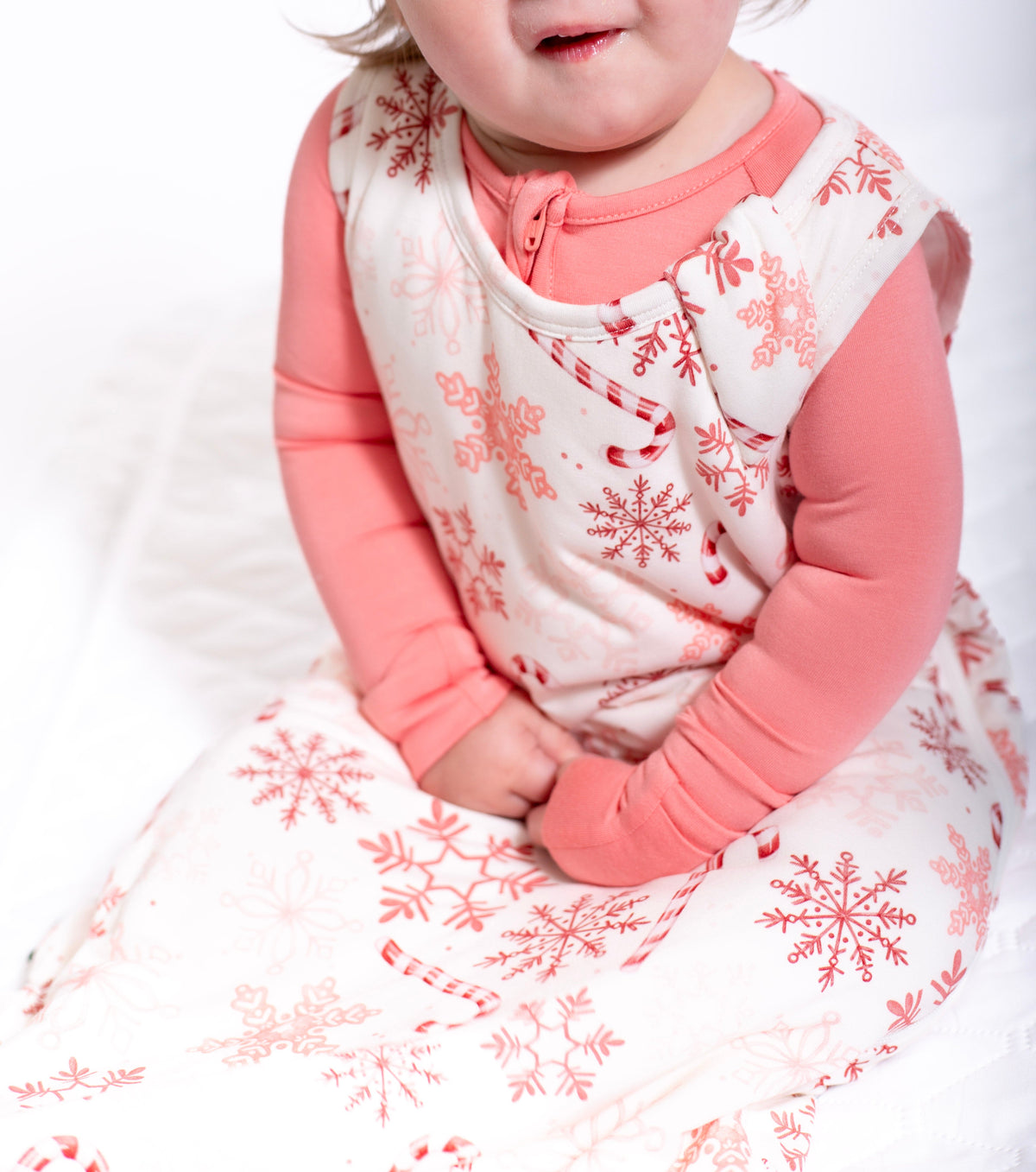 My First Candy Cane Bundle: Bamboo Sleep Sack In Blue & Peach & Free Onesie by Rayn’s Tiny Stitches