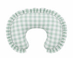 Light Green Checkered Ruffle Nursing Pillow Cover by Little Mae & Co