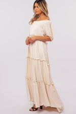 Off Shoulder Ruffle Tiered Maxi Dress by PinkBlush (view 4 of 9)