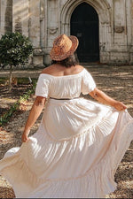 Off Shoulder Ruffle Tiered Maxi Dress by PinkBlush (view 6 of 9)