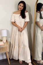 Off Shoulder Ruffle Tiered Maxi Dress by PinkBlush (view 7 of 9)