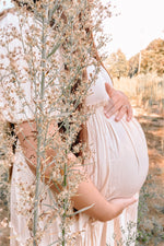 Off Shoulder Ruffle Tiered Maternity Maxi Dress by PinkBlush (view 20 of 28)