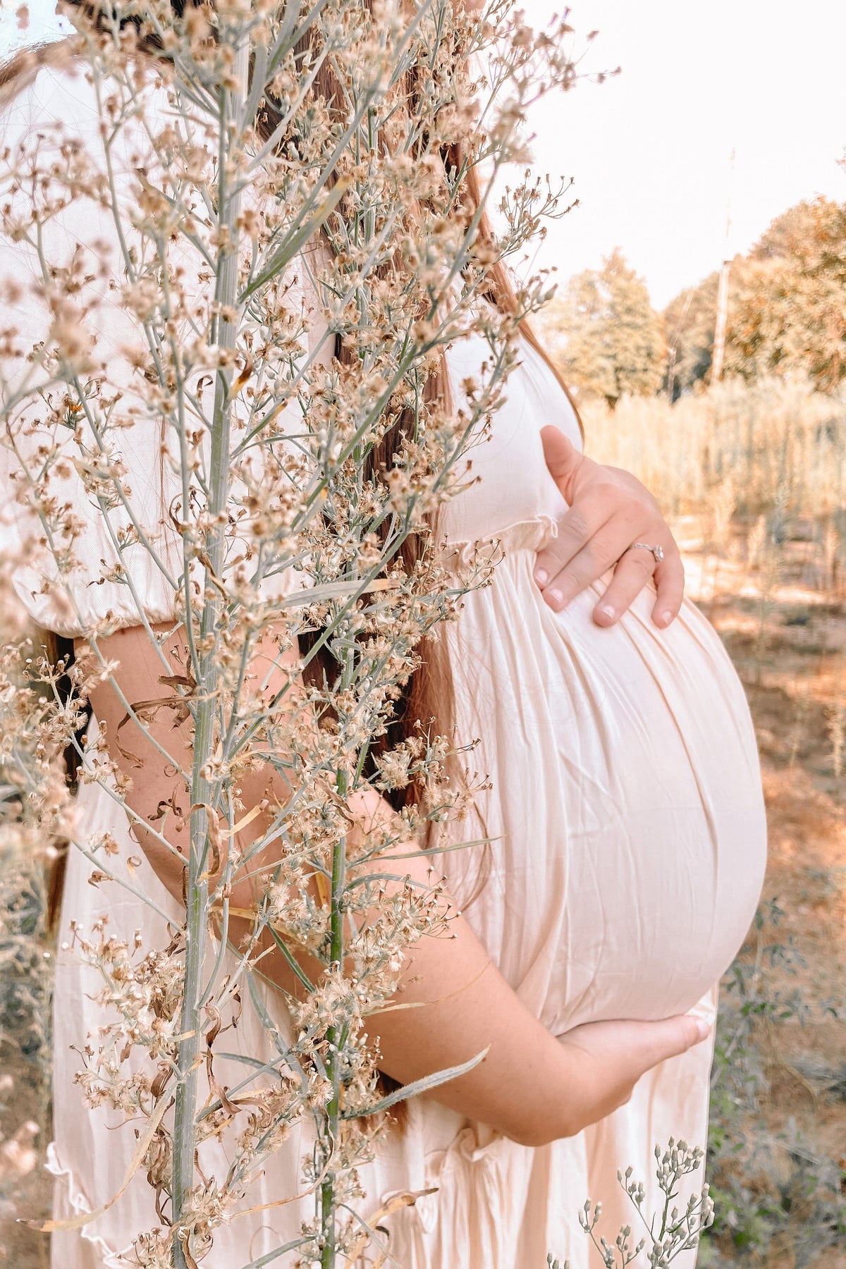 Off Shoulder Ruffle Tiered Maternity Maxi Dress by PinkBlush (view 20 of 28)