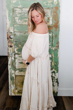 Off Shoulder Ruffle Tiered Maternity Maxi Dress by PinkBlush (view 27 of 28)