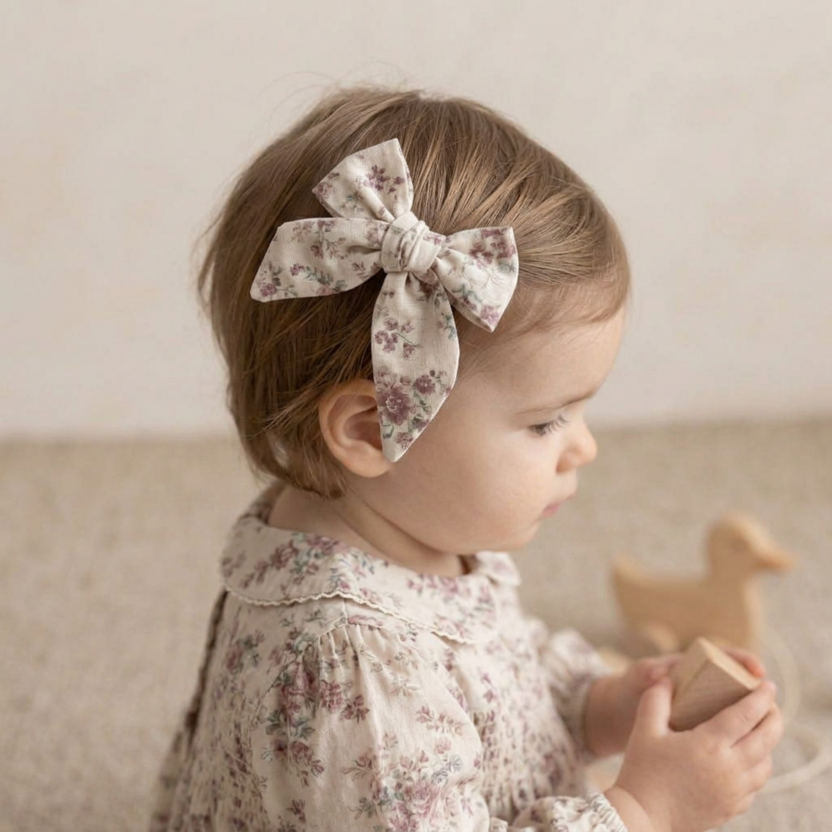Organic Bow Clip - Wildrose by Makemake Organics
