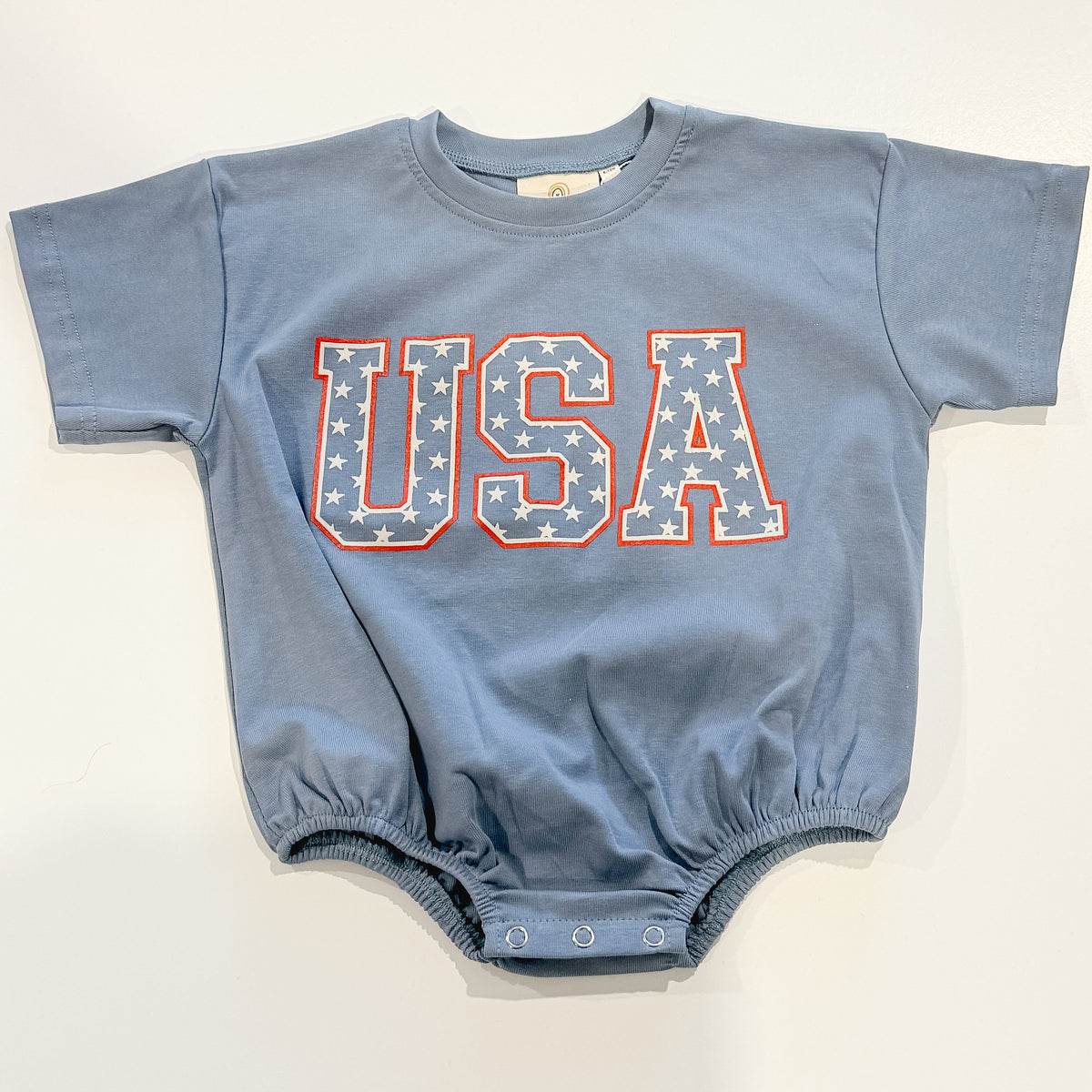 USA Stars T-Shirt Romper by Little Joy Co. at Everetts Place