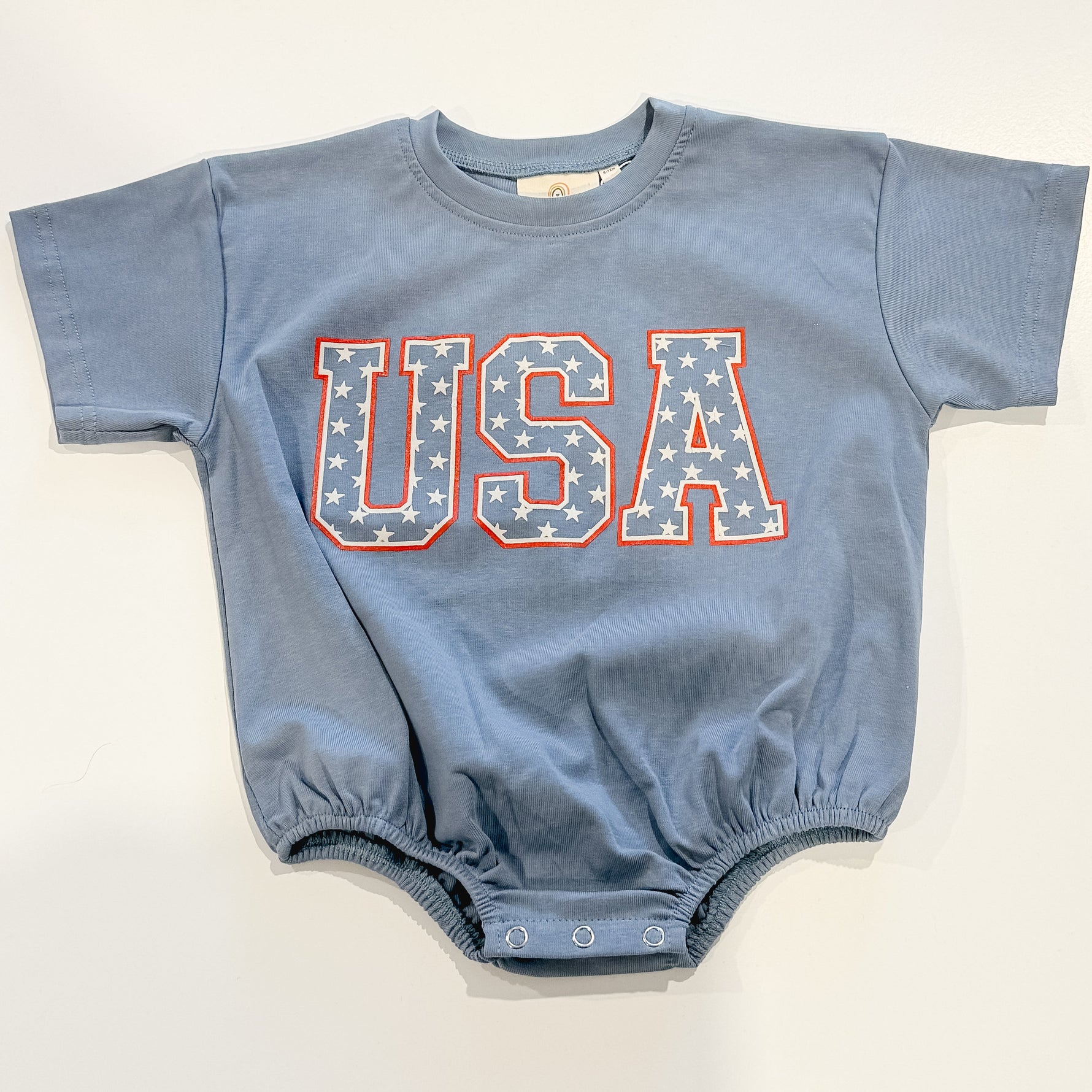 USA Stars T-Shirt Romper by Little Joy Co. at Everetts Place