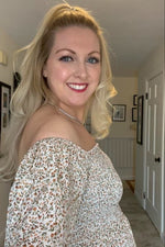 Ivory Floral Smocked Maxi Dress by PinkBlush (view 11 of 24)
