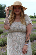 Ivory Floral Smocked Maxi Dress by PinkBlush (view 13 of 24)