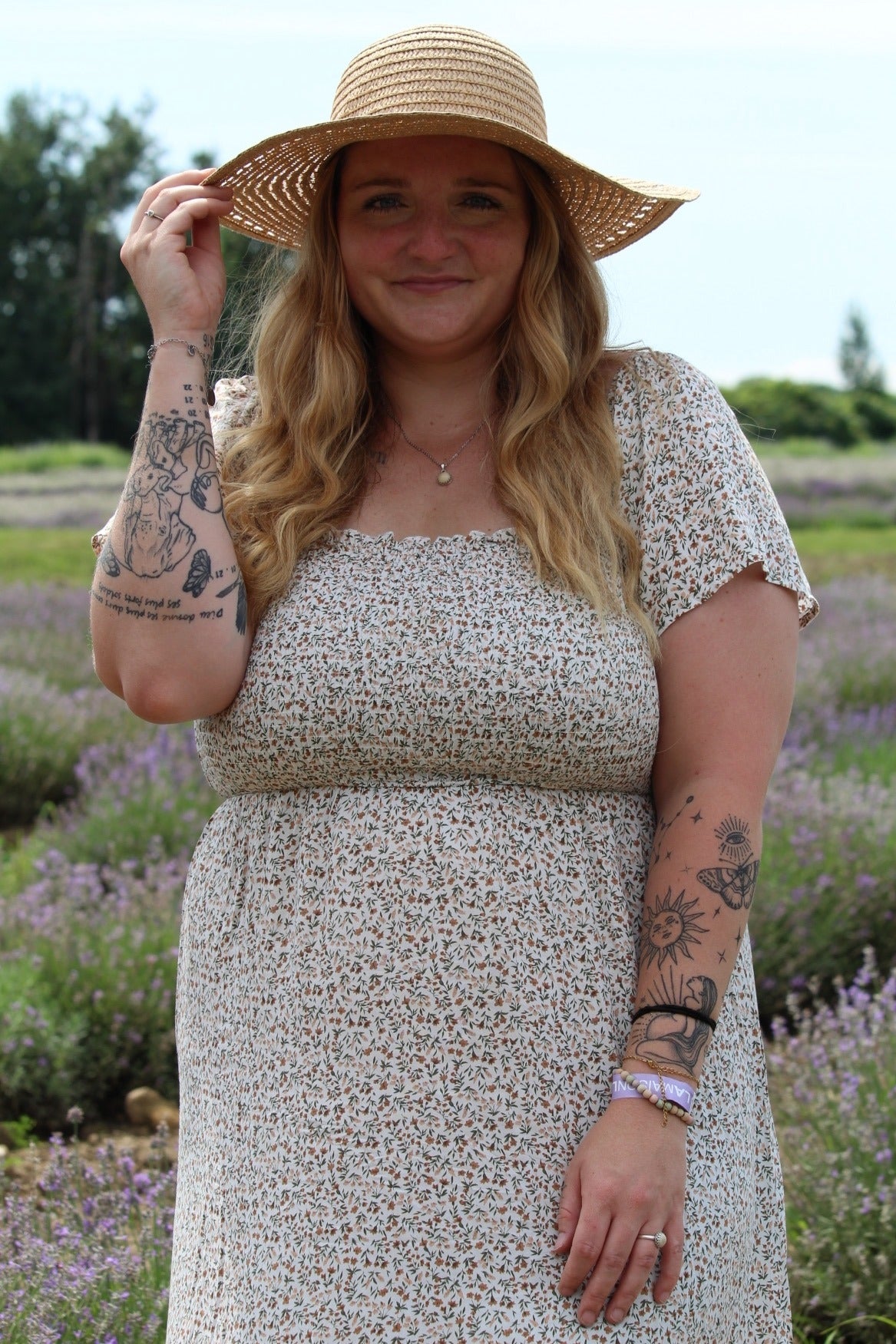 Ivory Floral Smocked Maxi Dress by PinkBlush (view 13 of 24)