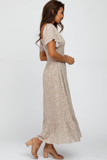 Ivory Floral Smocked Maxi Dress by PinkBlush (view 2 of 24)