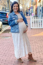 Ivory Floral Smocked Maternity Maxi Dress by PinkBlush (view 23 of 29)
