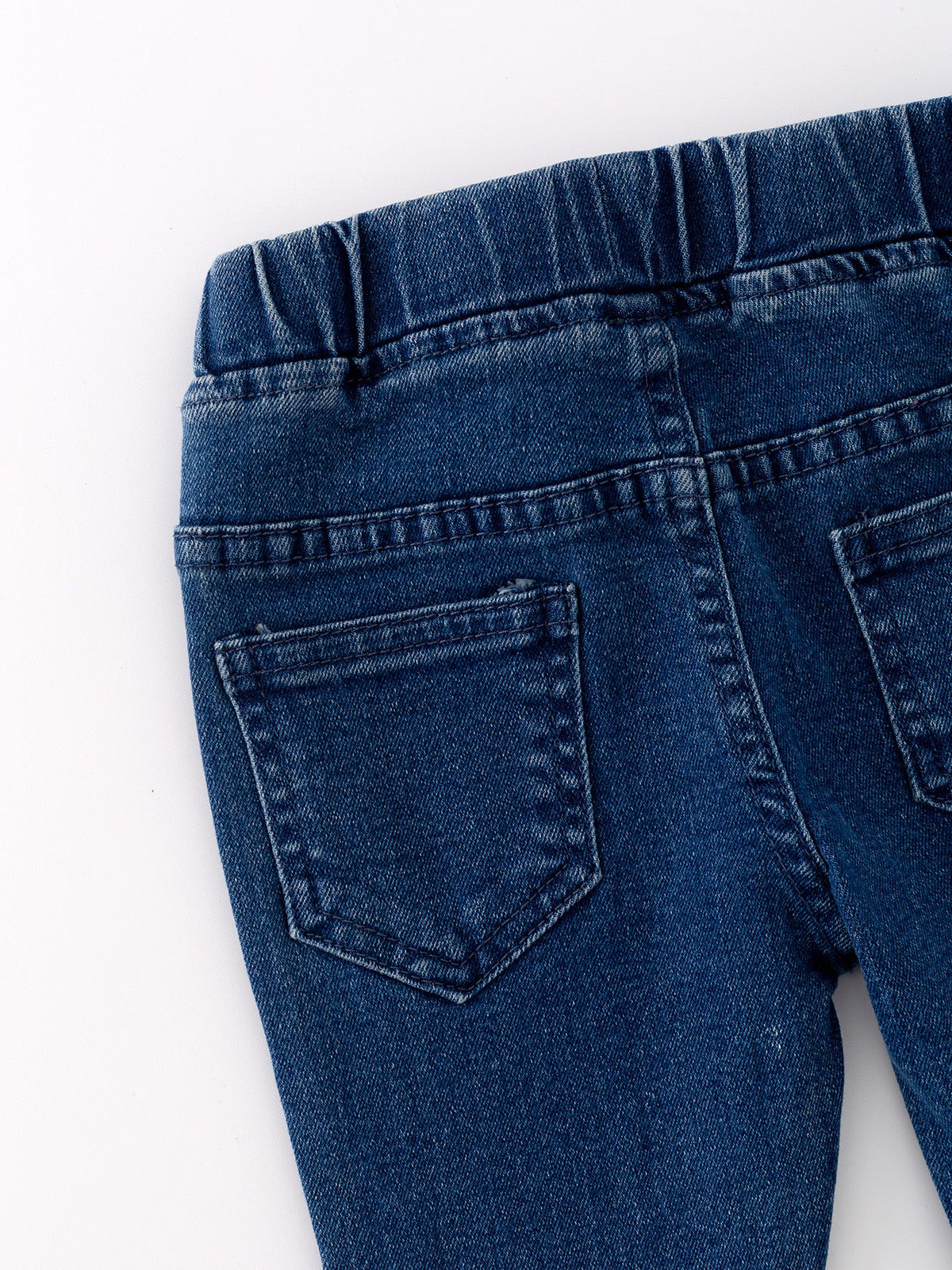 Deep Blue Spray Dyeing Tight Bell-bottoms Denim Jeans Pants by Rylee Faith Designs at Everetts Place
