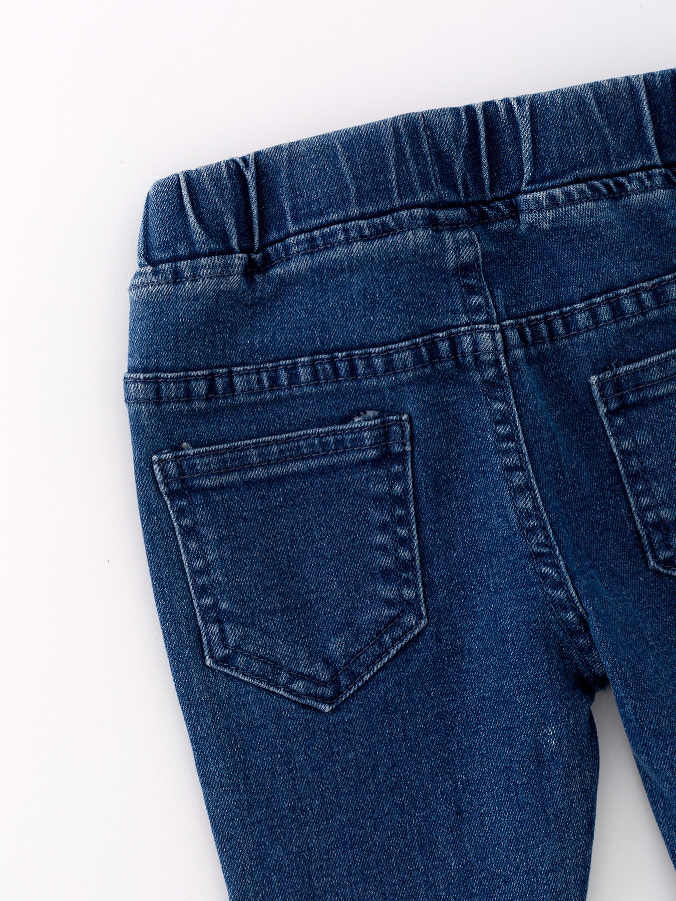 Deep Blue Spray Dyeing Tight Bell-bottoms Denim Jeans Pants by Rylee Faith Designs at Everetts Place