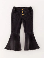 Rylee Faith Designs Black Tight Bell Bottoms Denim Jeans Pants - Apparel & Accessories > Clothing > Pants Jeans