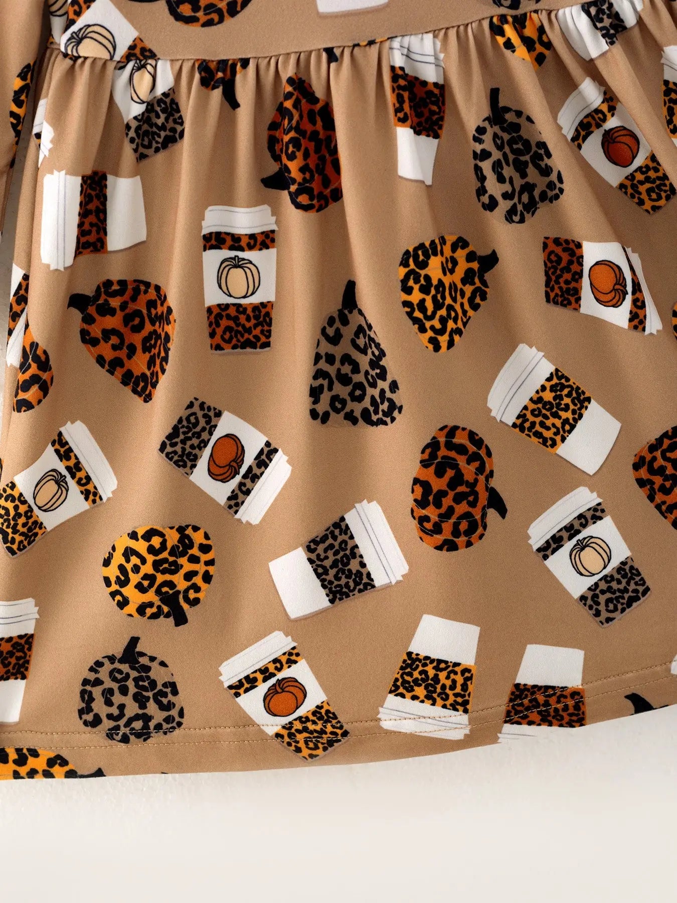 Fall Thanksgiving Day Set Of 2 Pieces Girls Leopard Print Dress Rylee Faith Designs