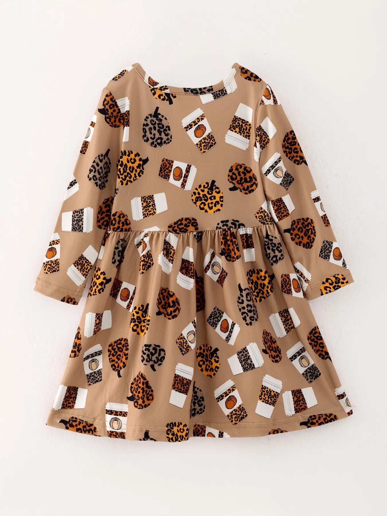 Fall Thanksgiving Day Set Of 2 Pieces Girls Leopard Print Dress Rylee Faith Designs