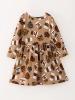 Rylee Faith Designs Fall Thanksgiving Day Set Of 2 Pieces Girls Leopard Print Dress - Apparel & Accessories > Clothing > Baby & Toddler Clothing > Baby & Toddler Dresses Dress