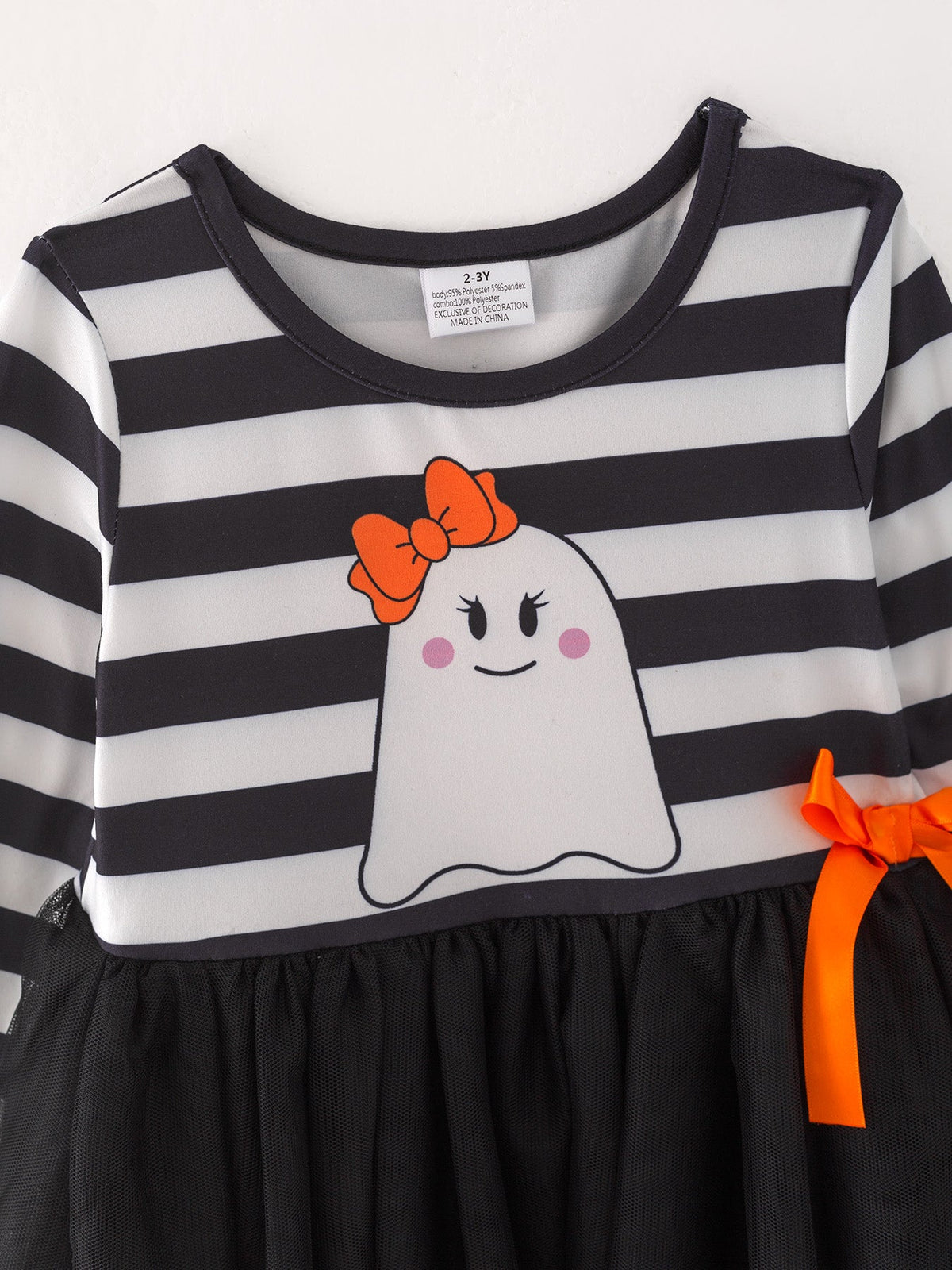 Fall Halloween Ghost Baby Girls Tutu Skirt Long Sleeve Stripe Dress by Rylee Faith Designs