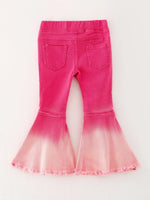 Rylee Faith Designs Pink Gradient Denim Flared Pants - Apparel & Accessories > Clothing > Pants Pants