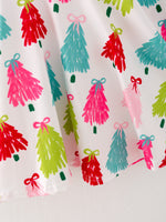 Christmas Tree Print Long Sleeve Dress by Rylee Faith Designs