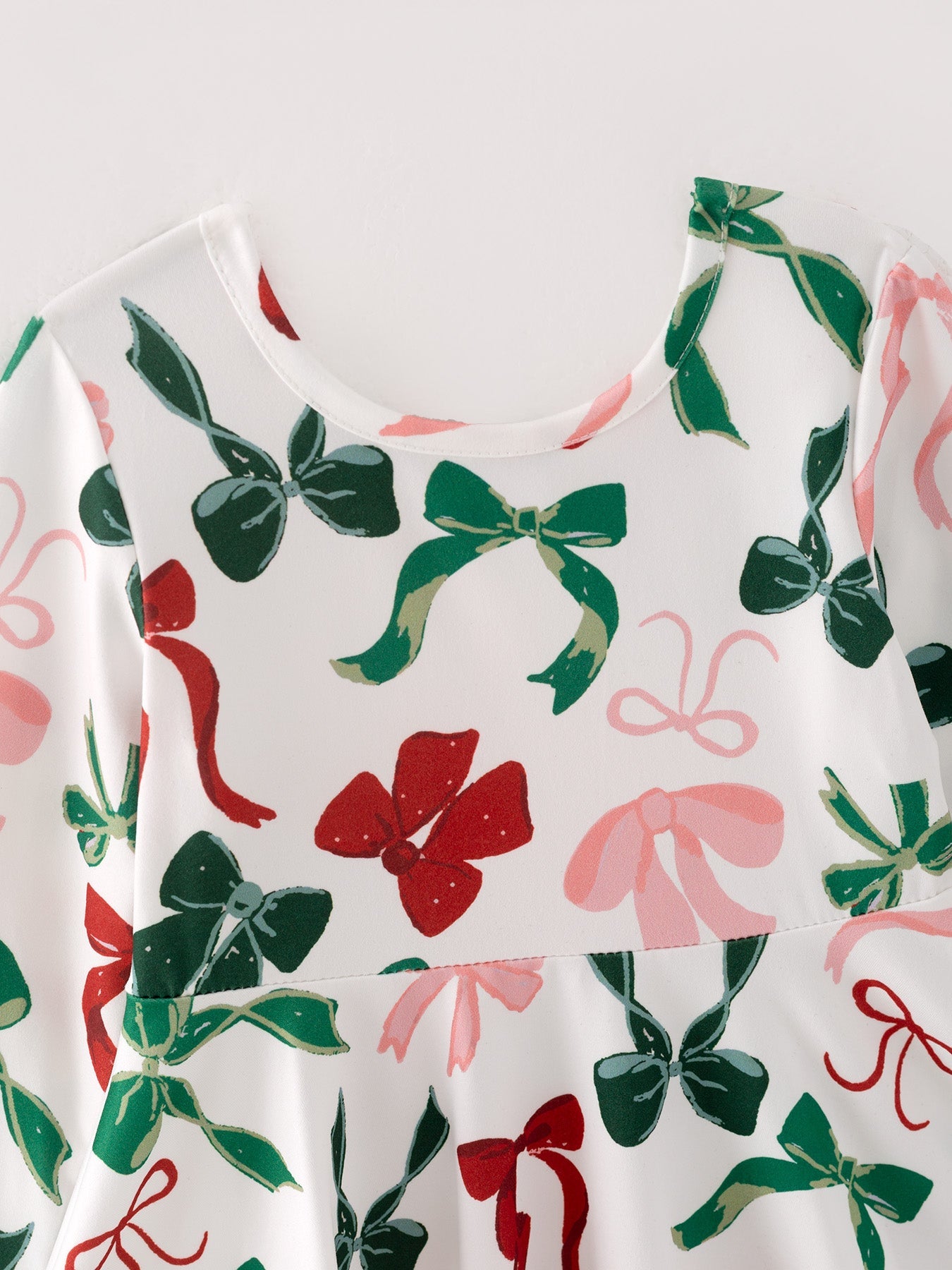Girls Christmas Bow Print Dress by Rylee Faith Designs