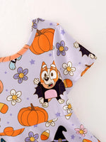 Rylee Faith Designs Cute Pumpkin Print Milk Silk Dress for Halloween Fun for Girls - Apparel & Accessories > Clothing > Dresses Dress