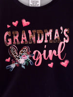 Rylee Faith Designs Soft Cotton Girls Outfit with Charming Grandma Print for Everyday Wear - Apparel & Accessories > Clothing > Outfit Sets Outfit