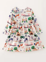 Rylee Faith Designs Versatile Fall Print Dress Set with Three Styles for Young Girls - Apparel & Accessories > Clothing > Dresses Dress