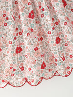 Christmas Red Floral Girls Dress Candy Cane Bow Embroidery Dress by Rylee Faith Designs