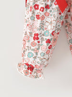 Christmas Red Floral Baby Girl Outfit Set Embroidery Bloomer Set by Rylee Faith Designs