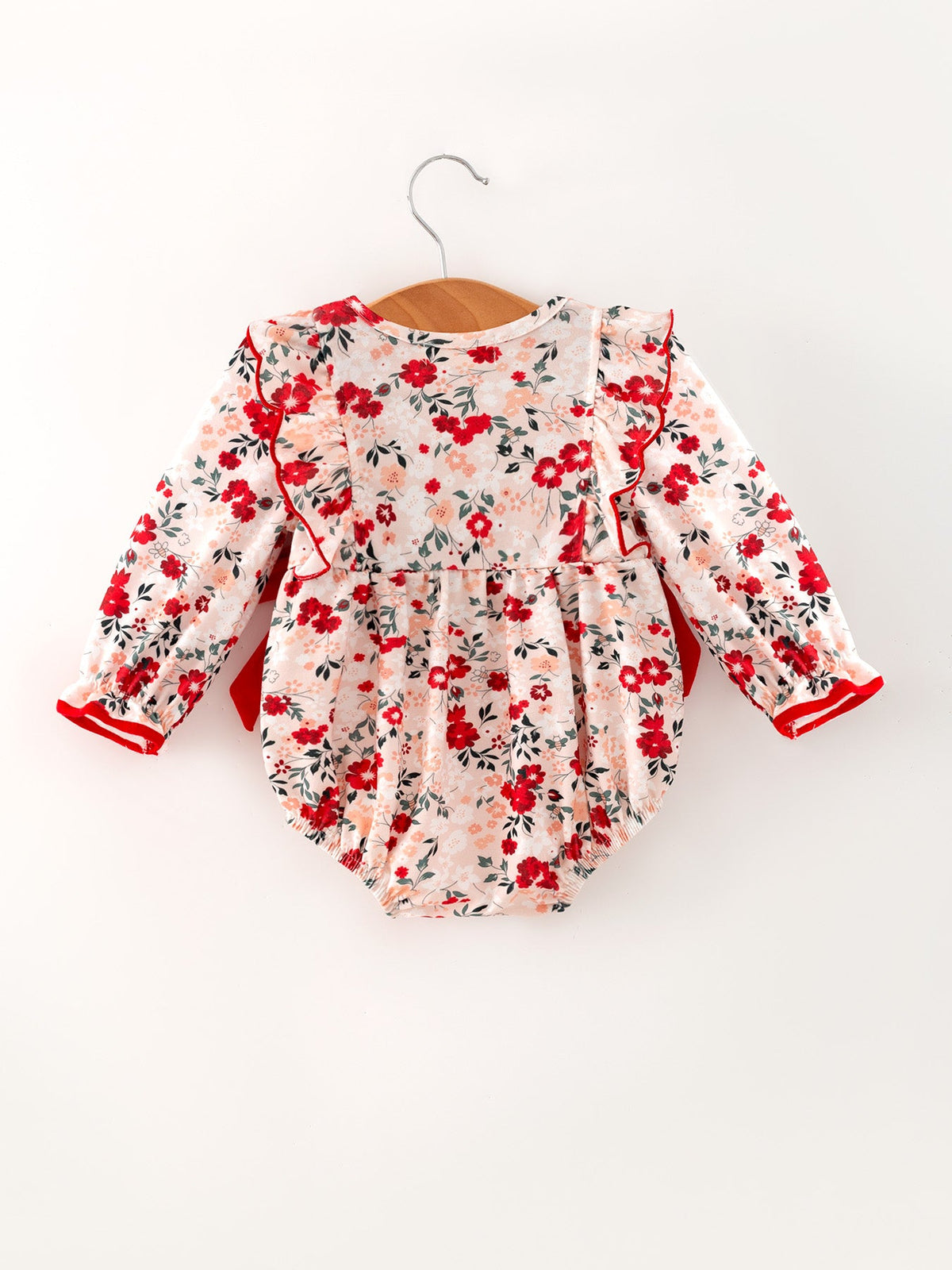 Fall Floral Romper, Ruffle Bow Long Sleeve by Rylee Faith Designs (view 2 of 5)
