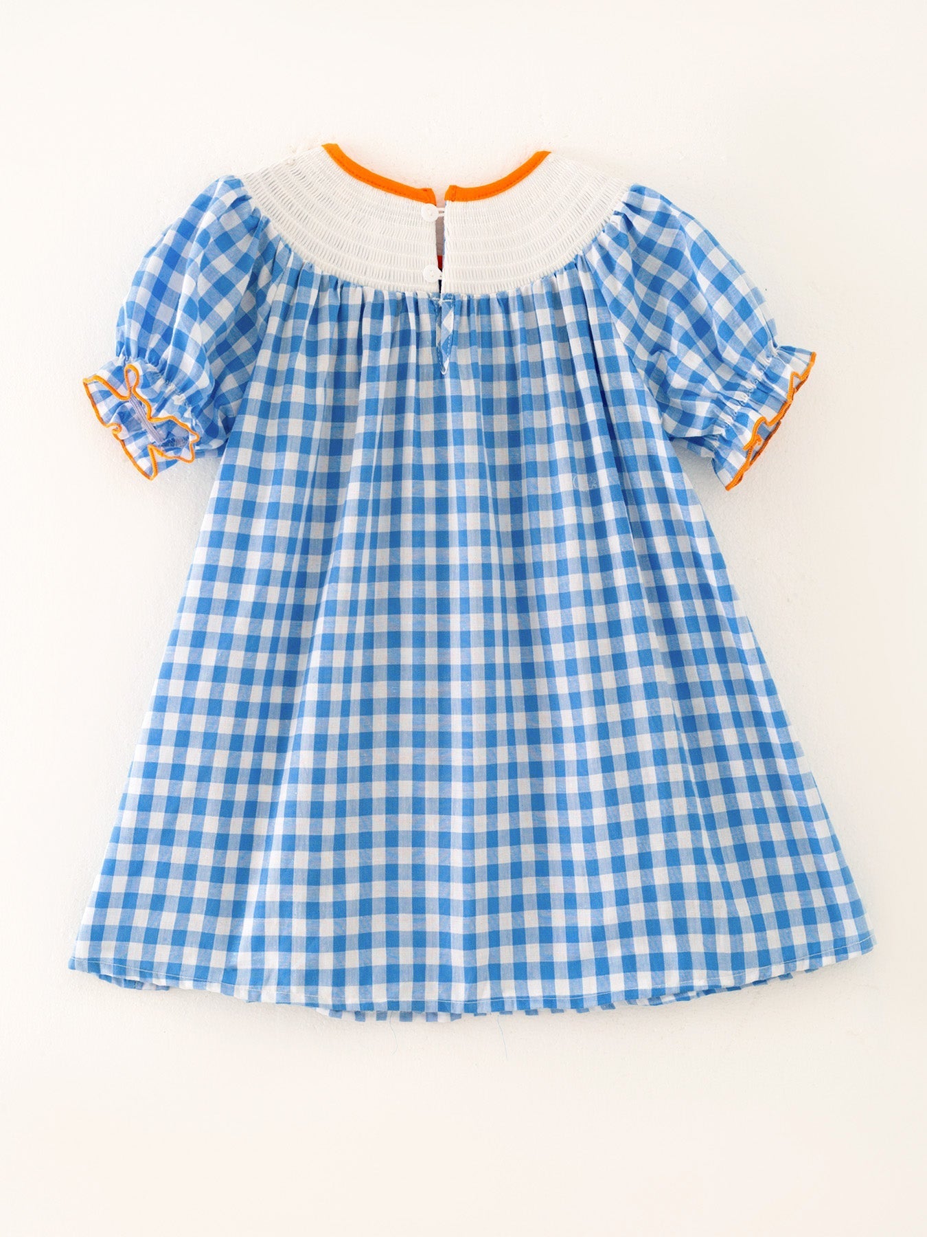 Halloween Blue Woven Smocking Embroidered Plaid Dress Rylee Faith Designs Everetts Place: Online Boutique