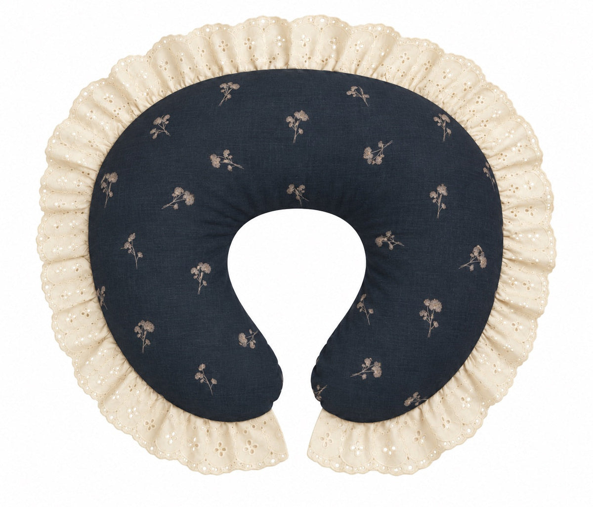 Ivory Eyelet Ruffle Original Nursing Pillow Cover by Little Mae & Co